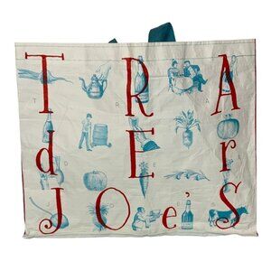 Trader Joes Reusable Shopping Bag With Interior Wine Bottle Holders Grocery Tote